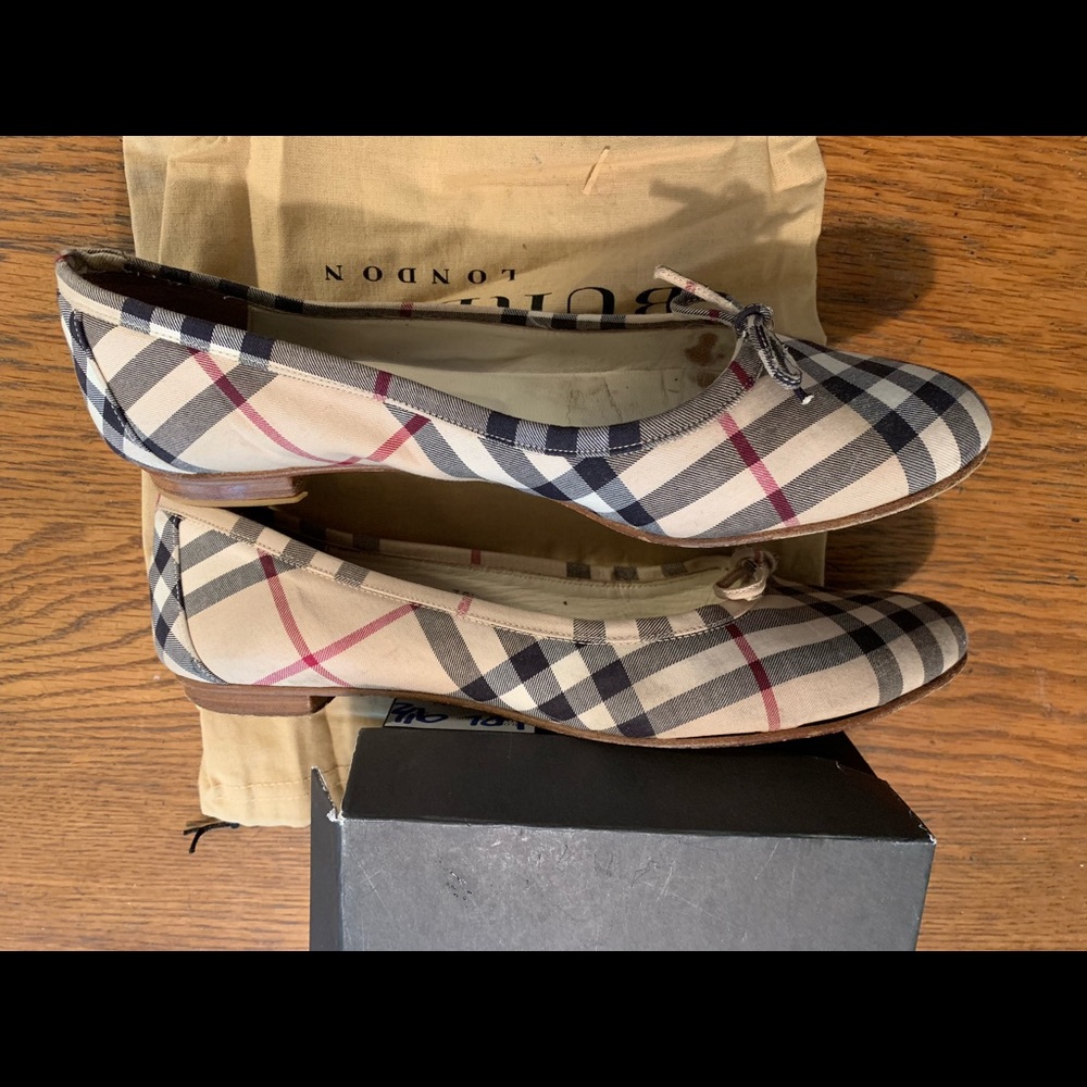 Burberry plaid ballet flats size 9.5 - Picture 3 of 4